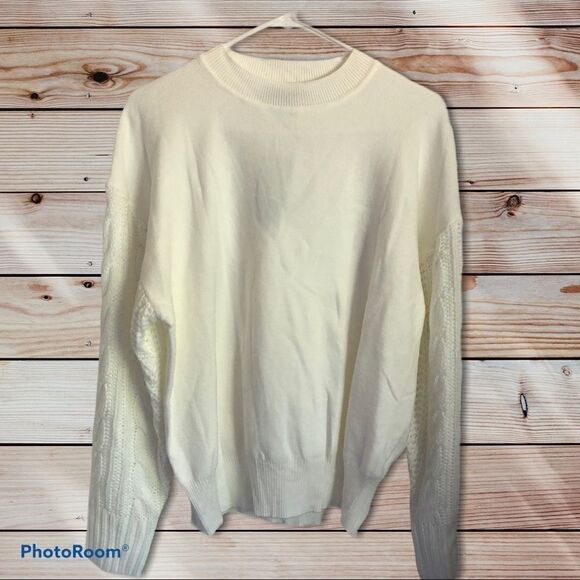 ANTHROPOLOGIE LEA &Viola Cable -Knit Cream Sweater.Size S - Picture 7 of 7